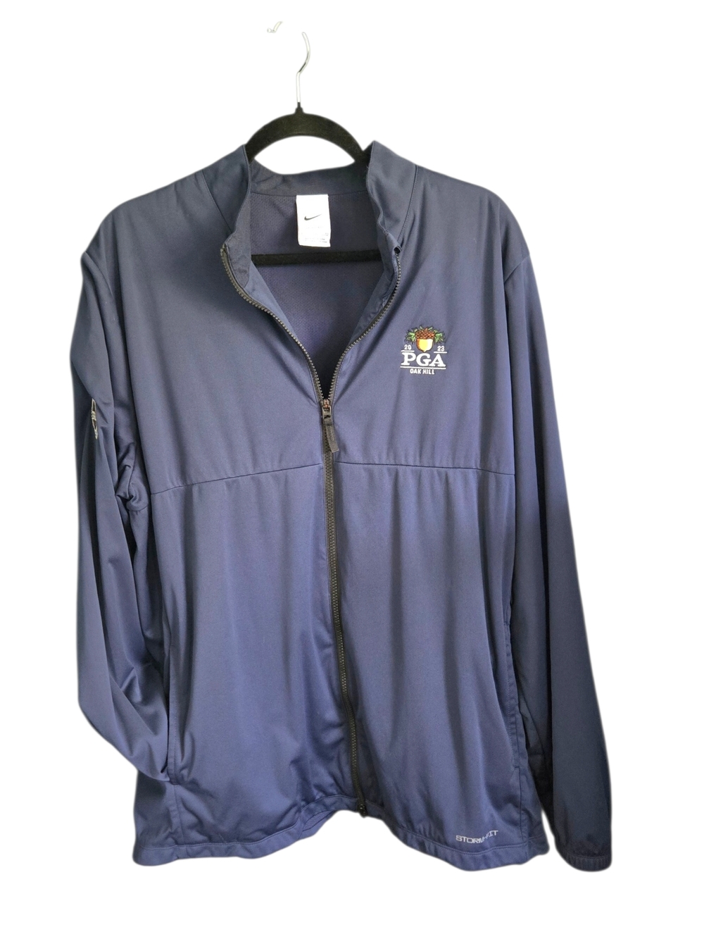 Nike Storm FIT Mens XL 2023 PGA Oak Hill Golf Windbreaker Jacket Blue Patch